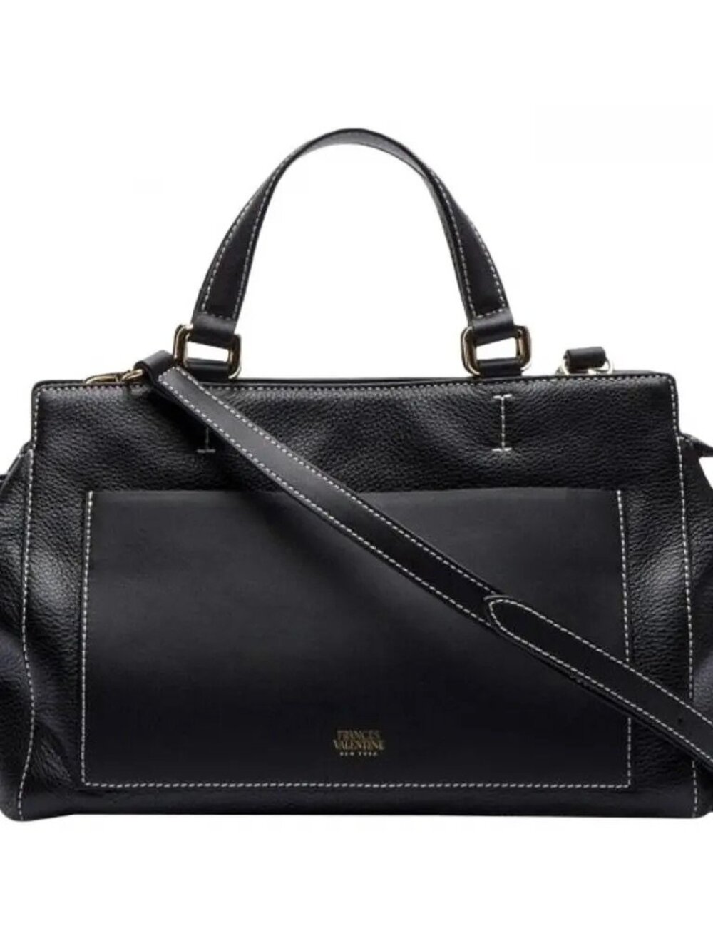 NWT Frances Valentine Anna Tumbled Leather Satchel Black - Gorgeous Bag!